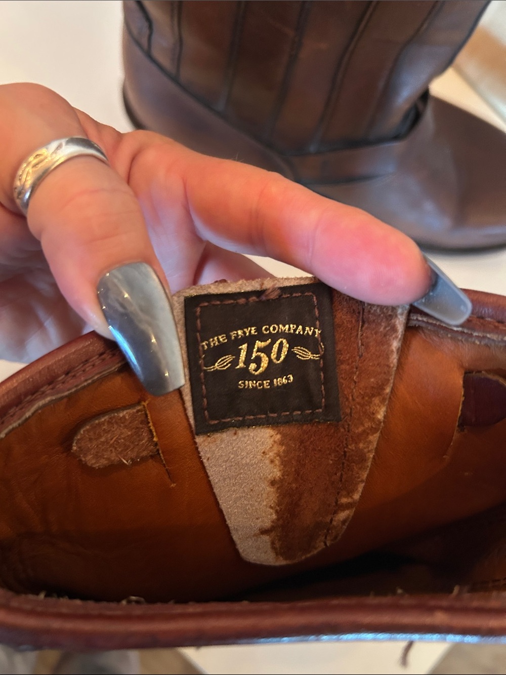 Frye Brown Leather Engineer Boots 150 year anniversary boots - Picture 6 of 6